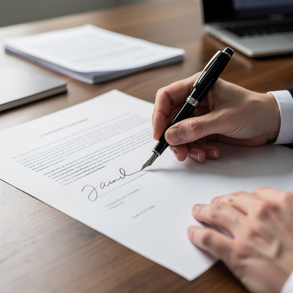 Fountain pen on documents